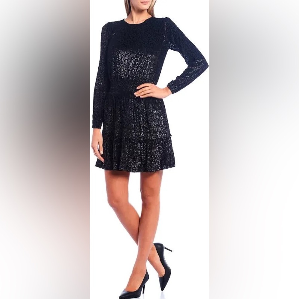 Michael Kors Black Leopard Print Dress